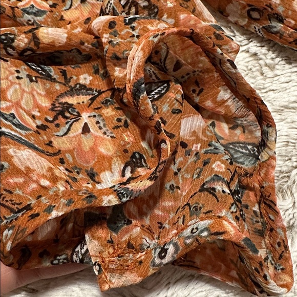 LC Lauren Conrad Pleated Floral Boho Bohemian Blouse XXL - Picture 10 of 10